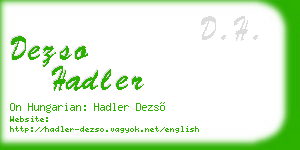 dezso hadler business card